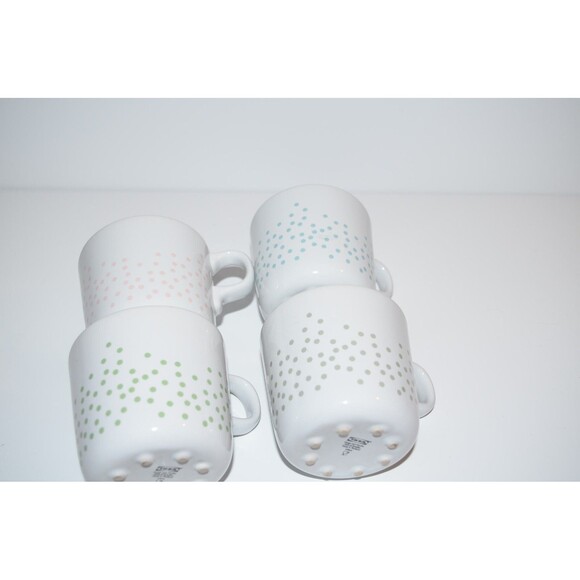 Ikea Polka Dot Coffee Mugs 7 oz Light Green Pink Blue Maria Vinka  4pc set 10866 - Picture 4 of 10